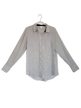 POPSUGAR Women's Long Sleeve Polka Dot Blouse in White/Black - Sz M